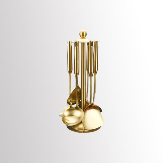 Juego de cucharones para cocina de acero inoxidable gold